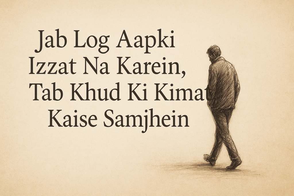 जब लोग आपकी इज़्ज़त न करें, तब खुद की कीमत कैसे समझें