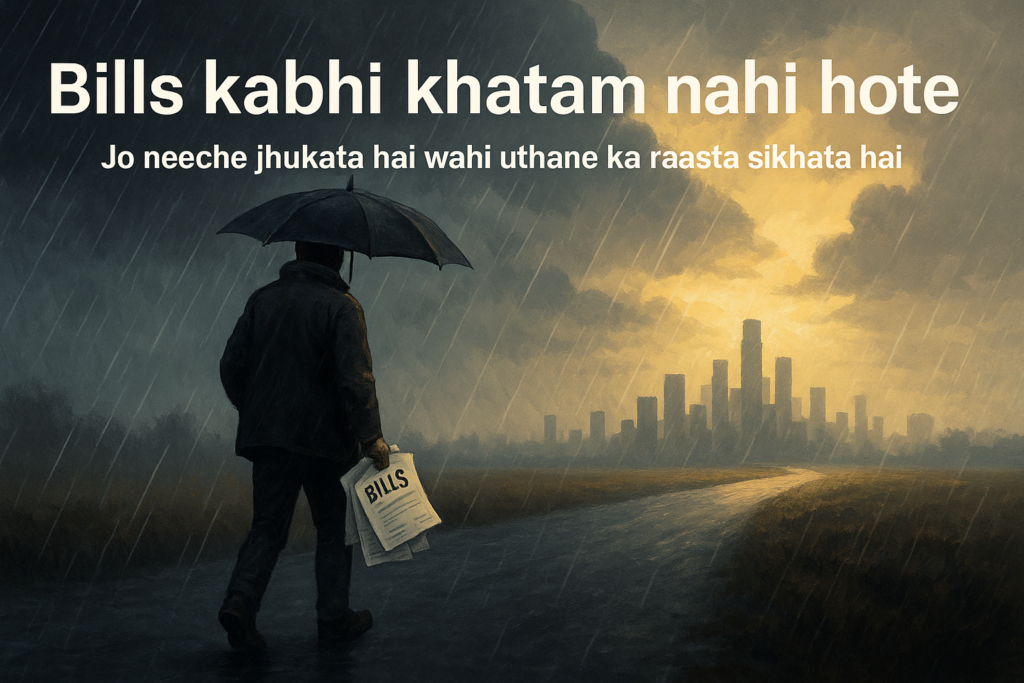 बिल कभी खत्म नहीं होतेज़िंदगी नीचे झुकाती है, फिर उठना भी सिखाती है