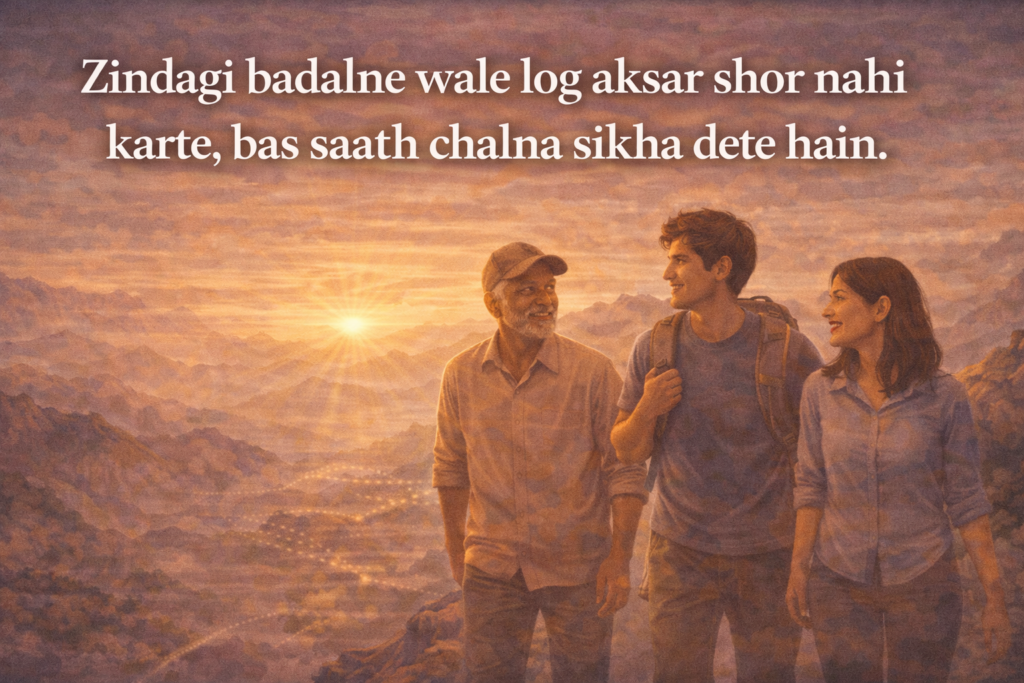 Zindagi badalne wale log aksar shor nahi karte, bas saath chalna sikha dete hain